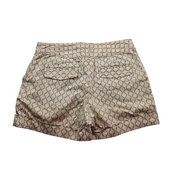 Meadow rue Anthropologie linen blend geometric window pane neutral EUC 6 shorts - Picture 3 of 10